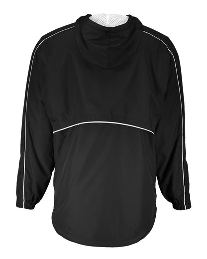 Holloway Men's Wizard Quarter-Zip Hooded Pullover 229016 #color_Black/ White