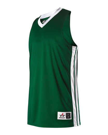 Alleson Athletic Youth Single Ply Basketball Jersey 538JY #color_Forest/ White