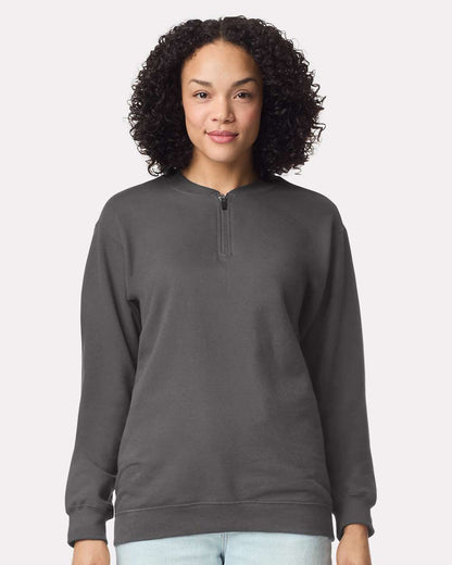 Gildan Unisex Softstyle® Midweight 1/4 Zip Sweatshirt SF008 #colormdl_Charcoal