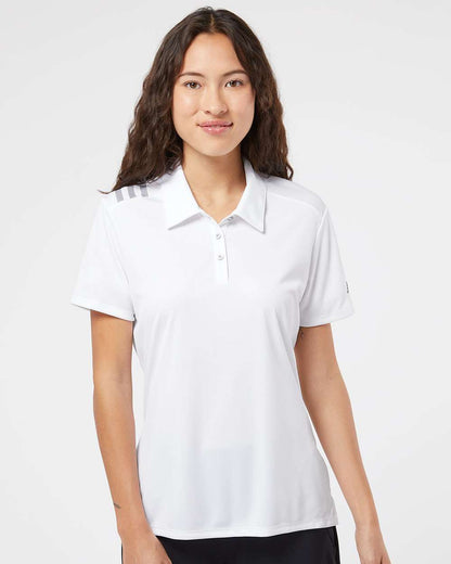 Adidas Women's 3-Stripes Shoulder Polo A325 #colormdl_White/ Black