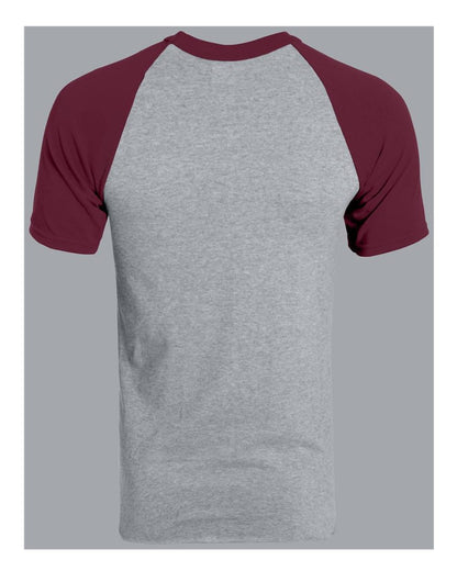 Augusta Sportswear Short Sleeve Baseball Jersey 423 #color_Athletic Heather/ Maroon