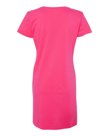 LAT Women's Fine Jersey V-Neck Coverup 3522 #color_Hot Pink