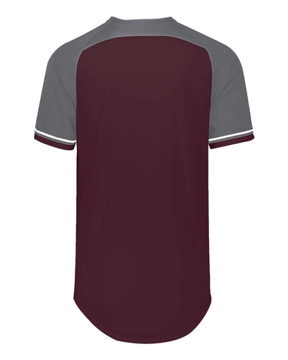 Russell Athletic Youth Classic V-Neck Jersey R01X3B #color_Maroon/ Steel/ White