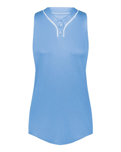 Augusta Sportswear Women's Cutter Jersey 6913 #color_Columbia Blue/ White