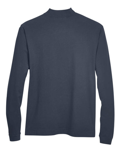 Devon & Jones Unisex Sueded Jersey Mock Neck T-Shirt D420 #color_Navy