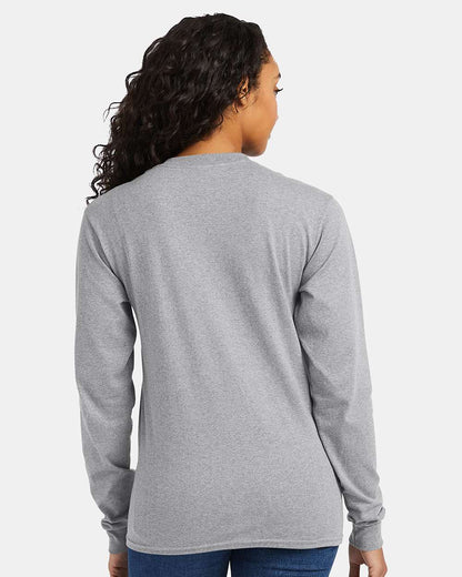 Hanes Essential-T Long Sleeve T-Shirt 5286 #colormdl_Light Steel
