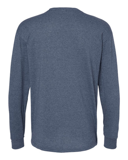 M&O Unisex Gold Soft Touch Long Sleeve T-Shirt 4820 #color_Heather Navy