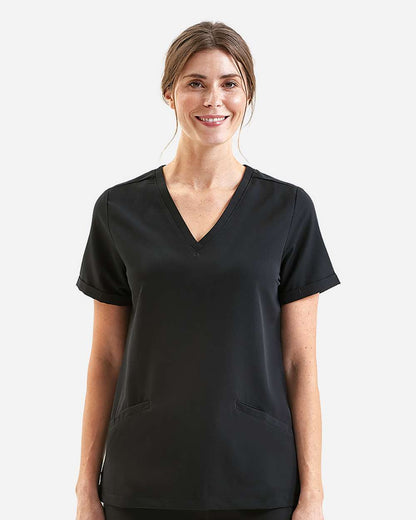 Onna Women's Invincible V-Neck Stretch Scrub Top NN310 #colormdl_Black