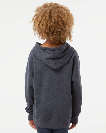 Independent Trading Co. Youth Lightweight Special Blend Raglan Hooded Sweatshirt PRM15YSB #colormdl_Midnight Navy