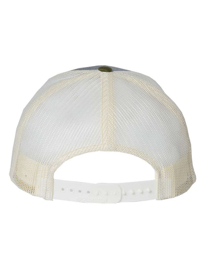 Richardson Low Pro Trucker Cap 115 #color_Heather Grey/ Birch/ Army