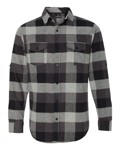 Burnside Men's Yarn-Dyed Flannel Shirt 8210 #color_Black/ Grey
