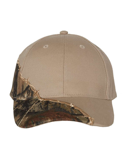 Kati Licensed Camo with Barbed Wire Embroidery Cap LC4BW #color_AP/ Tan