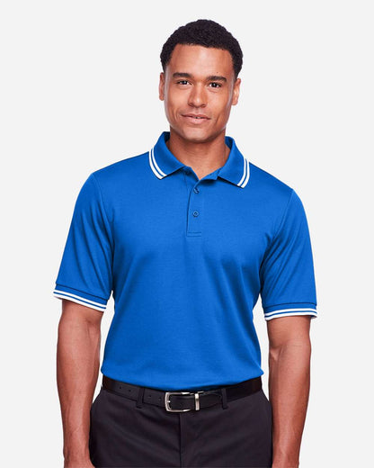 Devon & Jones Men's CrownLux Performance® Plaited Tipped Polo DG20C #colormdl_French Blue/ White
