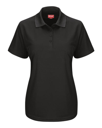 Red Kap Women's Performance Knit Pocketless Core Polo SK97 #color_Black