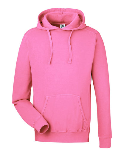 J. America Unisex Pigment-Dyed Fleece Hooded Sweatshirt 8730 #color_Paradise Pink