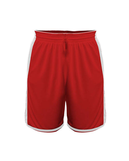 Alleson Athletic Youth Crossover Reversible Shorts 590PSPY #color_Red/ White