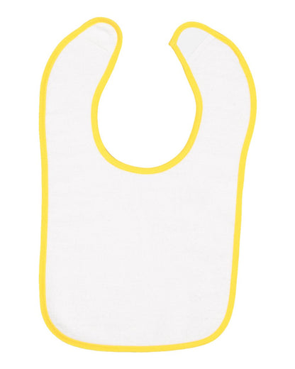 Rabbit Skins Infant Contrast Trim Terry Bib 1003 #color_Gold