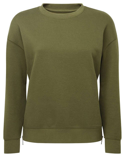 TriDri Women's Billie Side-Zip Crewneck Sweatshirt TD600 #color_Olive
