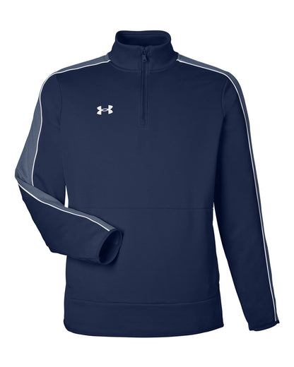Under Armour Men's Command 2.0 Quarter-Zip Pullover 1383260 #color_Midnight Navy/ White
