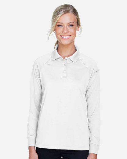 Harriton Women's Advantage Long Sleeve Tactical Polo M211LW #colormdl_White