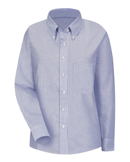 Red Kap Women's Executive Dress Shirt SR71 #color_Blue/ White Stripe