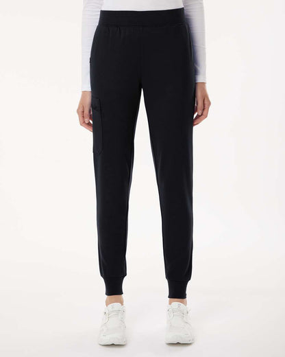 Jaanuu Women's Petite Sizes Rubi Ultrasoft Scrub Joggers W40001P #colormdl_Black