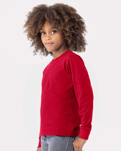 Next Level Youth Cotton Long Sleeve T-Shirt 3311 #colormdl_Red