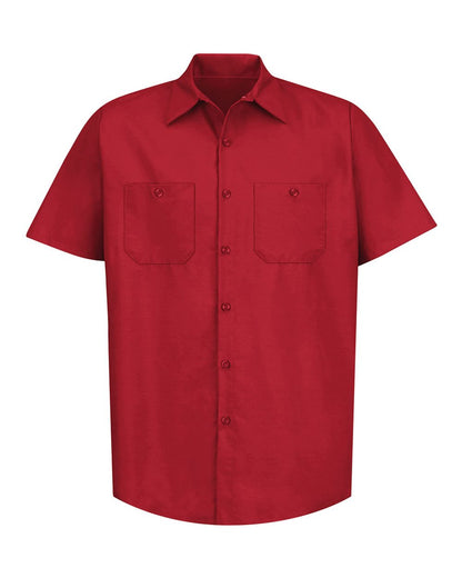 Red Kap Men's Industrial Short Sleeve Work Shirt SP24 #color_Red