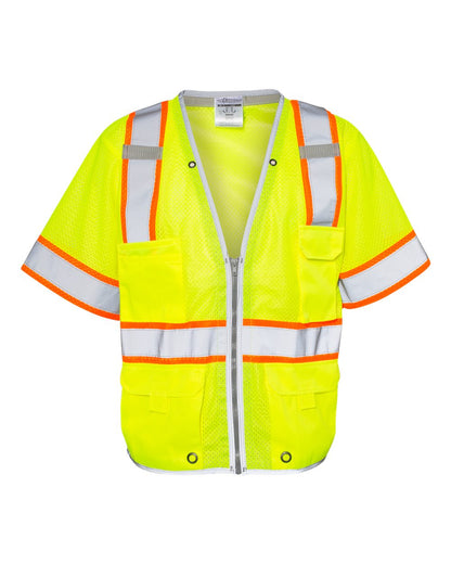 Kishigo Unisex Premium Brilliant Series® Heavy Duty Class 3 Vest 1550-1551 #color_Lime