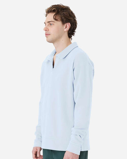 ComfortWash by Hanes Unisex Garment-Dyed Polo Collar Sweatshirt GDH490 #colormdl_Soothing Blue