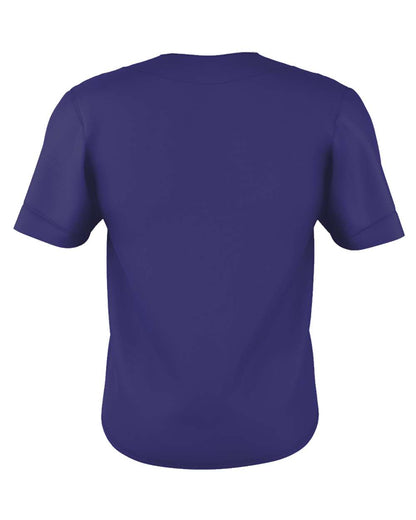 Alleson Athletic Two Button Mesh Baseball Jersey With Piping 52MTHJ #color_Purple/ White