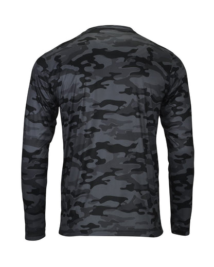 Paragon Men's Woodland Performance Long Sleeve T-Shirt 238 #color_Smoke Camo