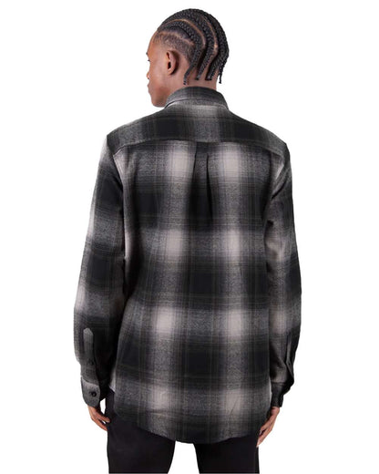Shaka Wear Men's Plaid Flannel Overshirt SHHFS #colormdl_Shadow/ Black