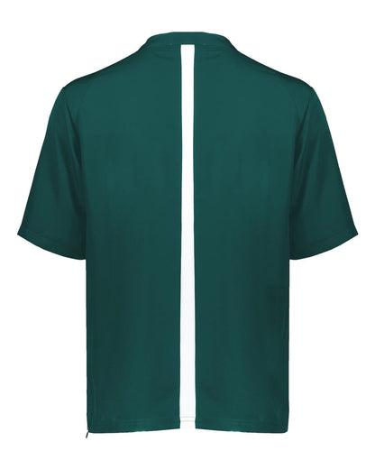 Holloway Men's Clubhouse Short Sleeve Quarter-Zip Pullover 229581 #color_Dark Green/ White
