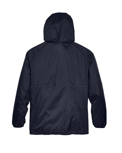 Harriton Unisex Packable Hooded Nylon Jacket M750 #color_Navy