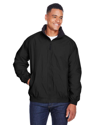 Harriton Unisex Fleece Lined Nylon Jacket M740 #colormdl_Black/ Black