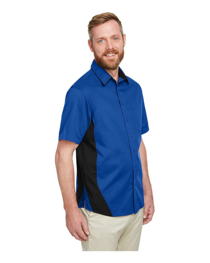 Harriton Men's Tall Flash IL Colorblock Shirt M586T #colormdl_True Royal/ Black