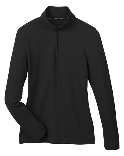 Devon & Jones Women's New Classics® Performance Quarter-Zip Pullover DG400W #color_Black