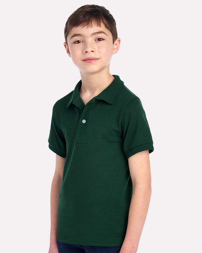 JERZEES Youth Dri-Power® Polo 437K #colormdl_Forest Green