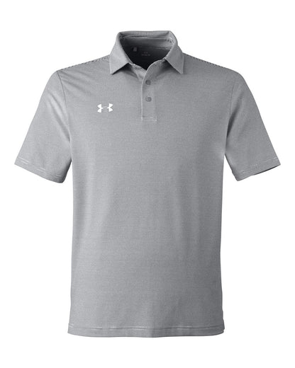 Under Armour Men's Destin Drive Striped Performance Polo 1389853 #color_Mod Grey/ White