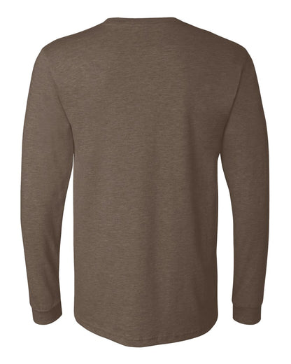 BELLA + CANVAS Heather CVC Long Sleeve Tee 3501CVC #color_Heather Brown