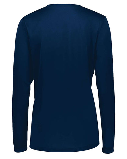Holloway Women's Momentum Long Sleeve V-Neck T-Shirt 222824 #color_Navy