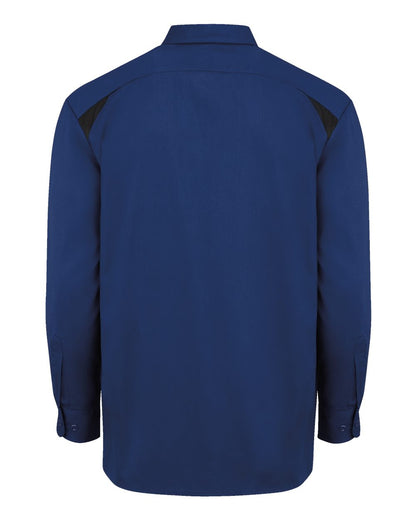 Dickies Men's Tall Long Sleeve Performance Team Shirt 6605T #color_Cobalt Blue/ Black