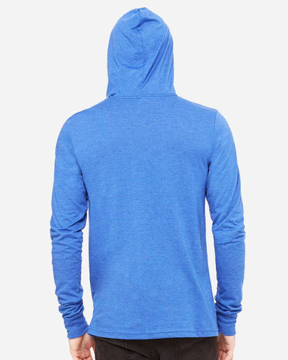 BELLA + CANVAS Unisex Jersey Hooded Long Sleeve Tee 3512 #colormdl_Heather True Royal