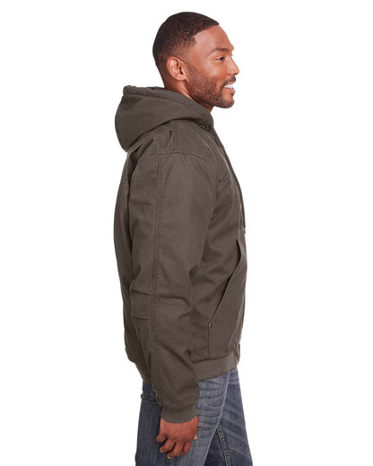 Berne Apparel Men's Tall Heartland Washed Cotton Duck Hooded Jacket HJ375T #colormdl_Olive Duck
