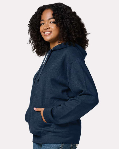 JERZEES Unisex Ultimate CVC Hooded Sweatshirt IC49MR #colormdl_Indigo Heather