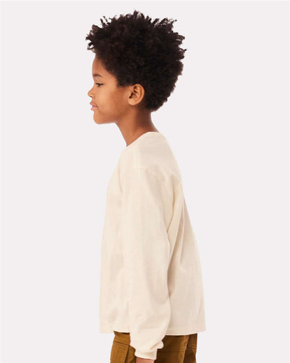 BELLA + CANVAS Youth 6oz. Heavyweight Long Sleeve Tee 3511Y #colormdl_Natural