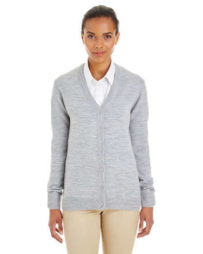 Harriton Women's Pilbloc V-Neck Button Cardigan Sweater M425W #colormdl_Grey Heather
