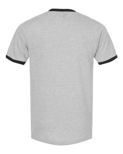 Tultex Fine Jersey Ringer T-Shirt 246 #color_Heather Grey/ Black