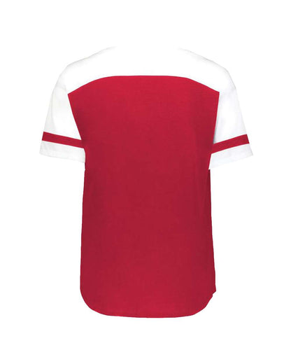 Augusta Sportswear Women's Triblend Fanatic 2.0 V-Neck T-Shirt 2914 #color_Scarlet/ White